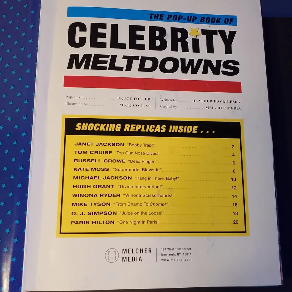 POP-UP 3D Adult Comedy/Spoof BOOK Celebrity Meltdowns Y2K Outrageous Parodies